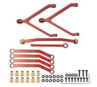 MGHGFYTAS RC Tige de Traction Compatible avec FMS pour FCX24 1/24 RC, Pièce De Voiture, 8 Pièces en Alliage D'aluminium, Biellette De Direction Plus Solide, Biellette De Direction(Red)