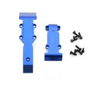 MGHGFYTAS Voiture rc Pieces Compatible avec Traxxas pour Slash E pour Revo pour Summit 1/16 RC, Pièces De Mise À Niveau Voiture 7037 Plaque Protection Avant Et Arrière en Métal(Blue)