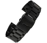 MGHN Bracelet de montre en acier inoxydable 22mm 24mm 26mm, Bracelet de montre en métal de grande taille for hommes(Noir,26mm)