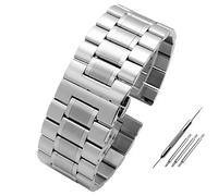 MGHN Bracelet de montre en acier inoxydable, 24MM, 26MM, 28MM, à dégagement rapide, grande taille, ceinture en acier for hommes(Color:B-silver,Size:28mm)