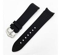 MGHN Bracelet en Silicone 18mm 20mm 22mm 19mm 21mm 22mm Silicone Doux en Caoutchouc Universel Couche courbé Court Bracelet de Bracelet de Bracelet (Band Color : Le Noir, Band Width : 19mm)