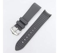 MGHN Bracelet en Silicone 18mm 20mm 22mm 19mm 21mm 22mm Silicone Doux en Caoutchouc Universel Couche courbé Court Bracelet de Bracelet de Bracelet (Band Color : Grey, Band Width : 24mm)