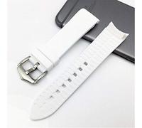 MGHN Bracelet en Silicone 18mm 20mm 22mm 19mm 21mm 22mm Silicone Doux en Caoutchouc Universel Couche courbé Court Bracelet de Bracelet de Bracelet (Band Color : Blanche, Band Width : 21mm)