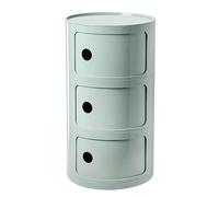 MGHRUE Table De Chevet avec Tiroirs Et Porte Coulissante - Table De Chevet Ronde avec Rangement pour Chambre, Salon Ou Salle De Bain - Table D'appoint Moderne avec Coffre en Plastique,L Green,3tier