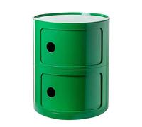 MGHRUE Table De Chevet avec Tiroirs Et Porte Coulissante - Table De Chevet Ronde avec Rangement pour Chambre, Salon Ou Salle De Bain - Table D'appoint Moderne avec Coffre en Plastique,Vert,2tier