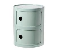 MGHRUE Table De Chevet avec Tiroirs Et Porte Coulissante - Table De Chevet Ronde avec Rangement pour Chambre, Salon Ou Salle De Bain - Table D'appoint Moderne avec Coffre en Plastique,L Green,2tier