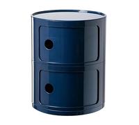 MGHRUE Table De Chevet avec Tiroirs Et Porte Coulissante - Table De Chevet Ronde avec Rangement pour Chambre, Salon Ou Salle De Bain - Table D'appoint Moderne avec Coffre en Plastique,Bleu,2tier