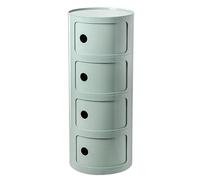 MGHRUE Table De Chevet Ronde avec Rangement - Table D'appoint Moderne avec Coffre en Plastique, L Green, 4tier
