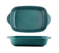 MGHRUEWH Plat De Cuisson en Céramique À Double Poignée, Série Bake, Moules De Cuisson Rectangulaires Polyvalents pour La Cuisson, Les Lasagnes Et Les Plats Mijotés,Vert