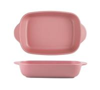 MGHRUEWH Plat De Cuisson en Céramique À Double Poignée, Série Bake, Moules De Cuisson Rectangulaires Polyvalents pour La Cuisson, Les Lasagnes Et Les Plats Mijotés,Rose