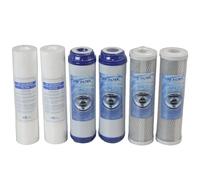 MGidea Filtre à eau potable 2 kits trois cartouches (6 pièces) filtre système filtration eau séduction + charbon actif 10" 5 μm pour purificateur sous évier