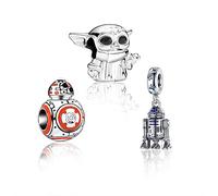 MGIUL Movie Baby Master Robot Dangle Charm PendantPour Bracelets Colliers Pendentifs en Argent 925 Perles Bijoux Cadeau Pour Femmes