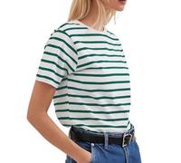 MGizo DtiSpectrum T-Shirt Ample Classique en Coton Rayé À Manches Courtes pour Femme avec Encolure Ronde Confortable, Hauts Décontractés pour Dames