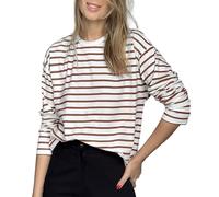 MGizo DtiSpectrum T-Shirt Rayé à Manches Longues pour Femme - Classique Ample et Extensible avec Col Ras du Cou, Basique en Coton