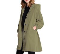 MGizo DtiSpectrum Trench-Coat pour Femme - Veste Coupe-Vent à Capuche à Boutonnage Simple, Manteau Imperméable D'extérieur, Imperméable à Coque Souple pour la Randonnée et les Déplacements