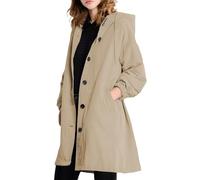 MGizo DtiSpectrum Trench-Coat pour Femme - Veste Coupe-Vent à Capuche à Boutonnage Simple, Manteau Imperméable D'extérieur, Imperméable à Coque Souple pour la Randonnée et les Déplacements