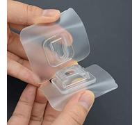 MGKolbe® Lot de 10 crochets adhésifs transparents, tige de 8 mm + bouchon de fermeture, dimensions autocollantes, 6 x 6 cm, sans clous autocollants, carreaux en verre, bois, étagère de salle de bain