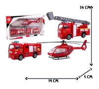 Mgm Bte/Helico+2 Vehicules Pompier Metal Apd 3 Ans -