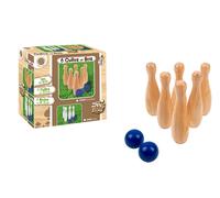 Mgm Bte/Jeu De 6 Quilles 2 Boules Bois Naturel 20cm Diam