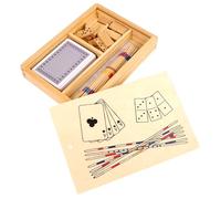 MGM GAMES - 3 Jeux en 1 Domino, Mikado et 1 Jeu de Carte - Jeu de Société - 140790-2 à 6 Joueurs - Famille - Jouet Enfant - Cadeau - À partir de 3 Ans