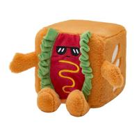 MGM Jouet - Squarepal - Hot Dog - Peluche Anti-Stress - 193626 - Mousse À Mémoire de Forme - Gadget - Cadeau - Fast-Food - Rééducation - Anxiété - Jouet Sensoriel - À Partir de 2 Ans