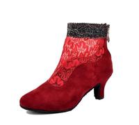 MGM-Joymod Bottes de cheville à fermeture éclair pour femmes - Salsa, Tango, Latin moderne - Pour danse, soirée de bal de promo, mariage, 38.5 EU