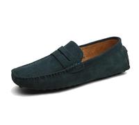 MGM-Joymod Chaussures bateau en daim pour homme Mocassins de conduite à enfiler Penny Loafers, Vert, 42 2/3 EU
