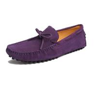 MGM-Joymod Chaussures de conduite pour homme en daim à lacets confortables Mocassins Penny Loafers Chaussures bateau à enfiler, violet foncé, 43 1/3 EU