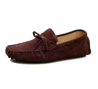 MGM-Joymod Chaussures de conduite pour homme en daim à lacets confortables Mocassins Penny Loafers Chaussures bateau à enfiler, marron foncé, 39 EU