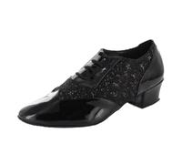 MGM-Joymod Chaussures de Danse Latine à Lacets pour Homme - Style Classique et Tendance à Bout fermé - Salsa Tango Samba Jazz Rumba - pour Salle de Bal, Noir Les Sequins 4,5cm Talon, 40.5 EU