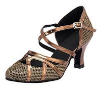 MGM-Joymod Chaussures de danse latino-américaines modernes pour femme - Cheville - Sangle - Bout fermé - Paillettes - Synthétiques - Soirée - Mariage - Tango - Salle de bal, 36.5 EU