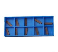 MGMN200-G Lot de 10 inserts en carbure de tungstène de 2 mm, compatibles avec les supports d'outils MGEHR MGIVR pour machines de tour CNC, doré, 16 x 3 x 2 mm