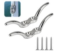 mgmooa Lot de 2 taquets de bateau de 10,2 cm, en acier inoxydable 316 de qualité marine avec 4 vis de montage, accessoires de kayak pour corde de drapeau, bateau et quai