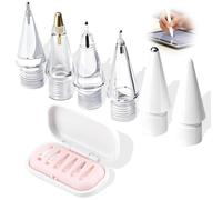mgmooa Lot de 6 embouts de rechange pour Apple Pencil Pro/2{^>e<^} génération/1ère génération/USB-C, pointe fine améliorée avec étui de rangement pour accessoires Apple Pencil Pro, ensemble de pointes