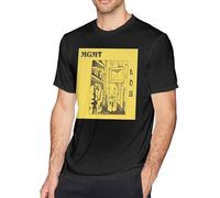 MGMT Little Dark Age Solid Color Comfort Men's Cotton Sport Short Sleeve t-Shirt Black Manches Courtes(X-Large)