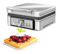 Mgo13 Gaufrier Professionnel Pour 2 Gaufres Belges Épaisses, Plaques Antiadhésives, Régulateur De Température, Boîtier En