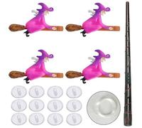 Mgonwl 5pcs / Set Cougies sans Flamme, Bougies flottantes de sorcière à LED avec télécommande de Baguettes, Batterie pour Les décorations d'halloween, Pas cône à moulleter
