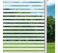 Mgood Film Fenêtre Anti Regard Motif Rayure Moyennes Brise Vue Fenetre 60 x 200 cm, Film pour Vitre Autocollant Protection UV Transparent Film Vitrostatique Convient La Cuisine, Chambre, Bureau