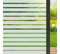 Mgood Film Fenêtre Anti Regard Motif Rayures Larges Brise Vue Fenetre 30 x 200 cm, Film pour Vitre Protection UV Transparent Film Vitrostatique Convient La Cuisine, Chambre, Bureau