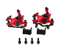 Mgoodoo Étriers de Frein à Disque Semi-Hydraulique Avant et Arrière, 1 Paire d'Étriers de Frein à Disque à Câble mécanique, Adaptés pour VTT Vélo Tout-Terrain Vélo de Montagne - HB-100 - Rouge