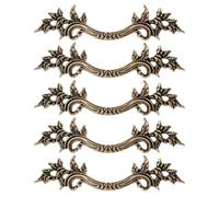 Mgoodoo Lot de 5 Poignées de Meuble Vintage | 168mm-Longueur | 76mm-Entraxe | Bouton de Porte Ancienne Bronze pour Meuble Tiroir Commode Bureau Armoire Cabinet Placard