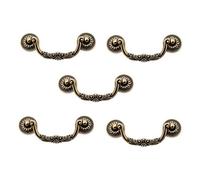 Mgoodoo Lot de 5 Poignées de Porte Vintage Entraxe 96mm | Bouton de Meubles Anciens en Bronze pour Cuisine Armoires Commodes Tiroirs Chiffonnier Placard Style Rétro