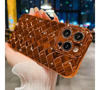 MGQILING Coque texturée à tissage robuste pour iPhone 13 Pro 6,1" - Design tissé 3D, coque de protection antichoc avec grille métallique galvanisée, orange