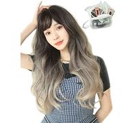MGRANDE Perruque Premium Line 【 Active Top Stylist Produit】 Ensemble de 6 pièces avec ligne de couleur intérieure pour femme, perruque originale semi-longue avec petit effet de visage (ballerageLCa