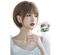 MGRANDE Perruque Premium Line 【 Active Top Stylist Produit】 Lot de 6 pièces avec ligne de couleur intérieure pour femme, perruque originale semi-longue effet petit visage (beige cendré DY08E)