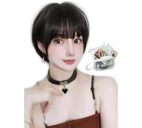 MGRANDE Perruque Premium Line 【 Active Top Stylist Produit】 Lot de 6 pièces de ligne de couleur intérieure pour femme, perruque originale semi-longue avec petit effet de visage (marron noir DY08A)