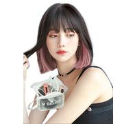 MGRANDE Perruque Premium Line 【 Active Top Stylist Produit】 Lot de 6 pièces - Ligne de couleur intérieure pour femme - Perruque originale semi-longue avec petit effet visage (intérieur rose bob DY01C)