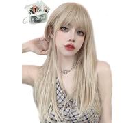 MGRANDE Perruque Premium Line 【 Active Top Stylist Produit】 Lot de 6 pièces - Ligne de couleur intérieure - Perruque originale semi-longue pour femme - Effet petit visage (doré beige DY37A)