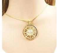MGRAS Collier Golden Sun Mode Bijoux de Mode Style européen 925 Silver Cadeaux Hommes and Women Pendentifs (Size : 45cm)