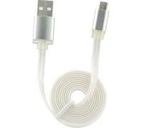 Mgs33 Cable Lumineux plat chargeur usb blanc vers Micro USB